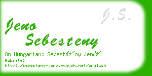 jeno sebesteny business card